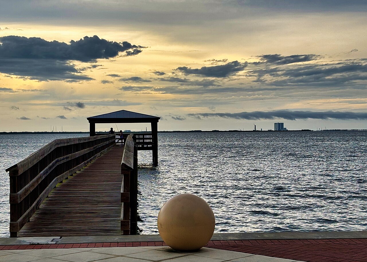 Titusville's riverfront, a favorite spot to watch launches from Kennedy Space Center — Titusville, FL